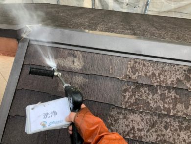奈良奈良市U様邸　外壁塗装・屋根塗装・防水工事 屋根高圧洗浄