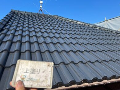 奈良県大和高田市S様邸　外壁塗装・屋根塗装工事 屋根上塗り