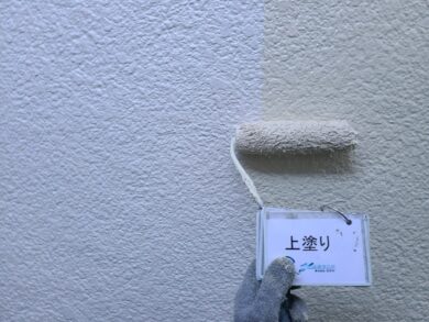 奈良北葛城郡上牧町K様邸　外壁塗装工事 外壁上塗り