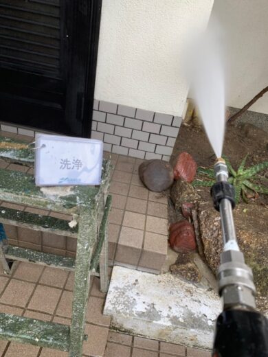 奈良葛城市M様　外壁塗装・防水工事 高圧洗浄