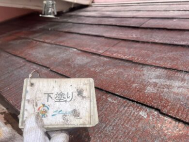 奈良県奈良市W様邸　外壁塗装・屋根塗装・防水工事　 屋根下塗り