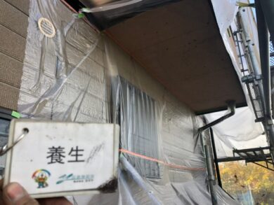 奈良北葛城郡広陵町I様　外壁塗装・屋根塗装・防水工事 養生